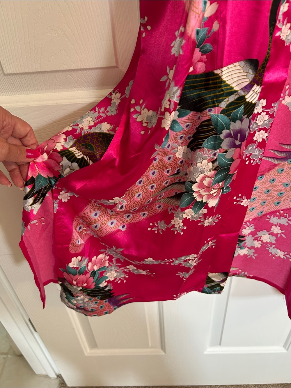 Pink Floral Kimono Robe - Picture 6 of 12
